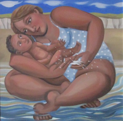 Mother & Child At The Sea, sold